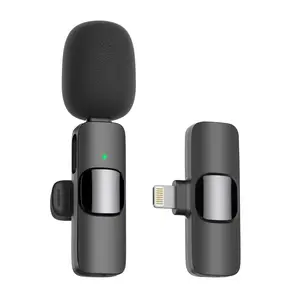 Bluetooth Wireless Mini Digital Microphone with Lightning Plug Rechargeable Clip On Plug and Play Secure Connection Noise Reducing Audio for Mobile Shooting Smartphone Charging YouTube Accessory with Receiver Compatible with iPhone 14 and Below