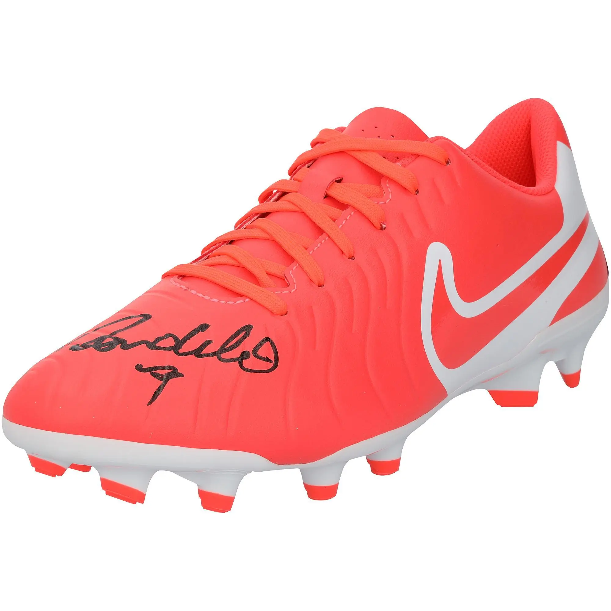 Ronaldo Nazario Autographed Orange Tiempo Nike Soccer Cleat - Fanatics Authentic Certified