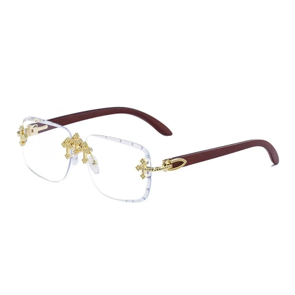 Chrome Hearts Style Square Eyeglass Frames for Men & Women, Luxury Rapper Biker Rock Fashion Optical Glasses, Unisex Streetwear Statement Frames, Hot 2026 Trend