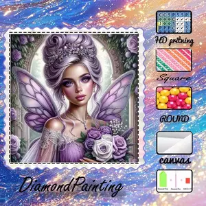 DIY 5D Flocking Diamond Painting Kit, AB Drills, Fairy Dust Drills, Crystal Drills, Fairy, Butterfly, Rose, Diamond Embroidery, Special Craft Art Kit, Wall Decoration, Gift for Family, Lover, Friends, Handicraft, Handcraft, Handmade Gifts, Diy Kits