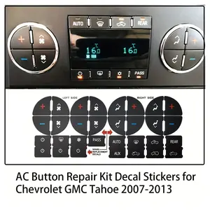 Car Air Conditioning Ac Climate Control Button Repair Kit, Fits 2007-2013 Gmc Buick Chevrolet Models, Durable Replacement Parts, Decal Stickers