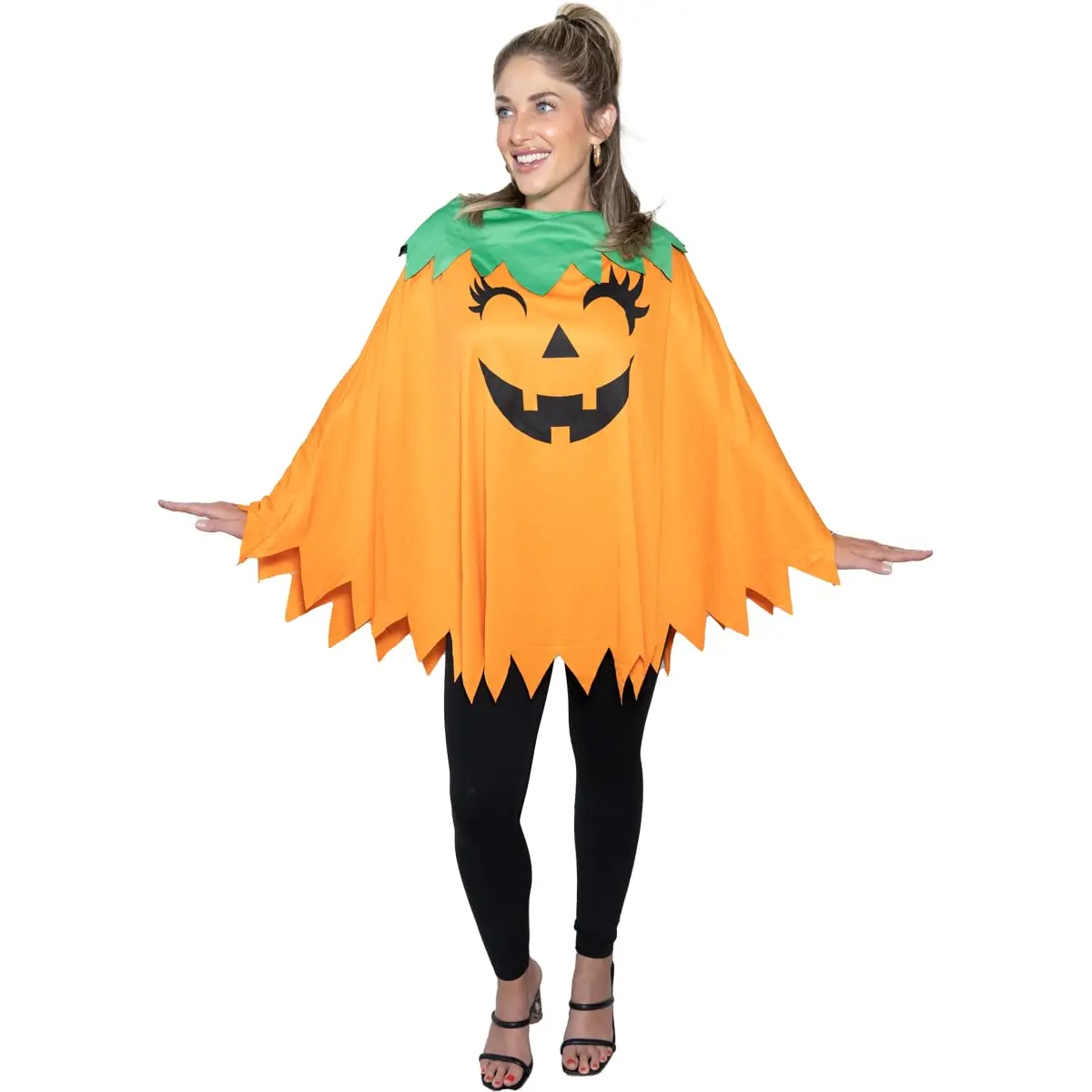 BROOKLYN VERTICAL Adults Unisex Pumpkin Cape Costume Soft Halloween Funny Cute