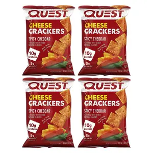 Quest Nutrition Cheese Crackers, Spicy Cheddar, 4 Bags 1.06 oz (30 g) Each