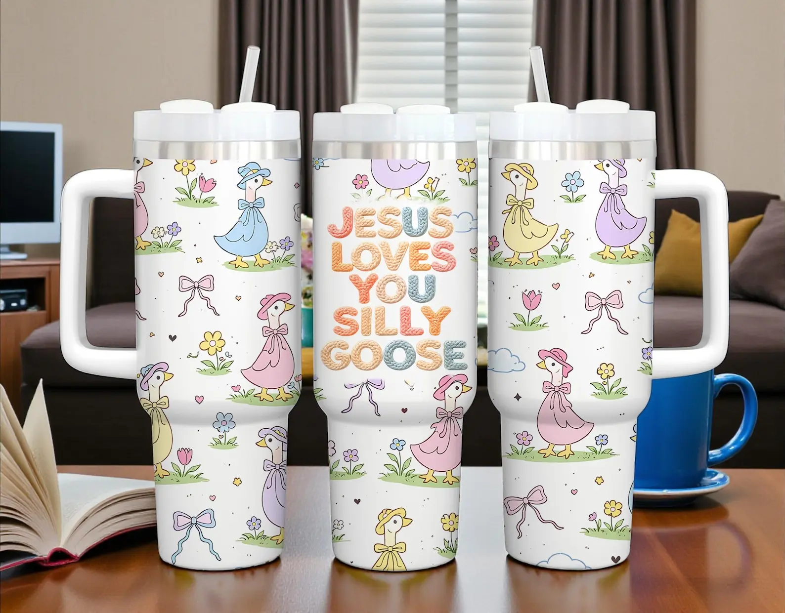 Cute Coquette Goose 40oz Tumbler, Idea Fans Gift