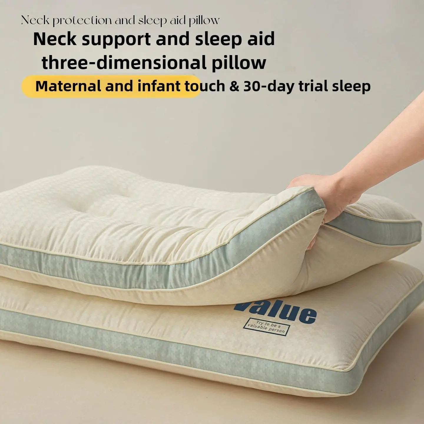 Neck Support Pillow Cushion for Adults, Home Use, Men's Cervical Pillow, Student Sleeping Pillow, Fits Neck, All Seasons, Sleep Aid, Maternal and Infant Touch