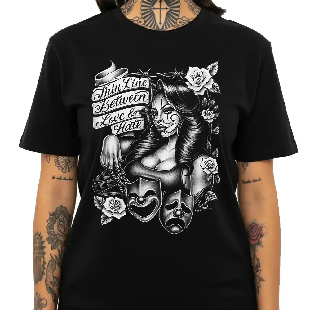 Unisex Soft Cotton Chicana Graphic T-Shirt - Mexican Chicano Lowrider Art, Casual Fashion Menswear, Short-Sleeve Sports Streetwear Top for Shopping
