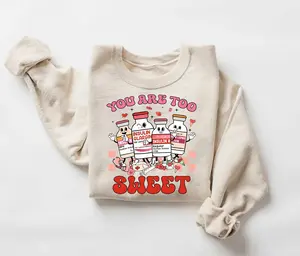 Insulin Diabetes Icu Nurse Sweatshirt, Retro Nurse Valentines You Are Too Sweet Shirt, RN Crewneck Sweatshirt, Nursing School, Nurse Week Appreciation