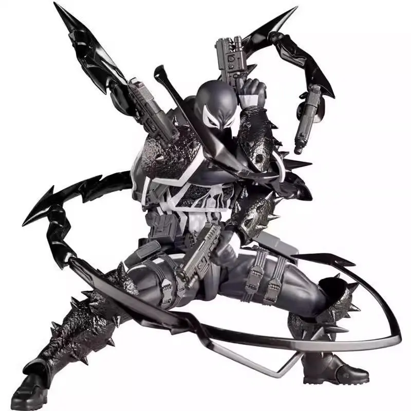 Anime Toys Agent Anti Venom Action Figure Kaiyodo Figurine Pvc Movable Collection Edward Eddie Brock Ko Model Toy Gfit