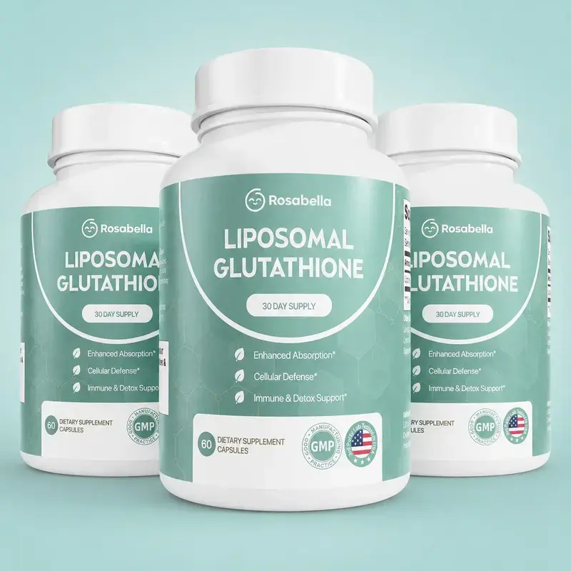 3 Pack Liposomal Glutathione Capsules TB– Skin Glow, Immune & Detox Support (60 Count) - Rosabella