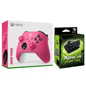 Xbox Wireless Controller with Xone SE 2 Controller Adapter Crossplay Converter for PS5, Switch 2 and PC - Deep Pink
