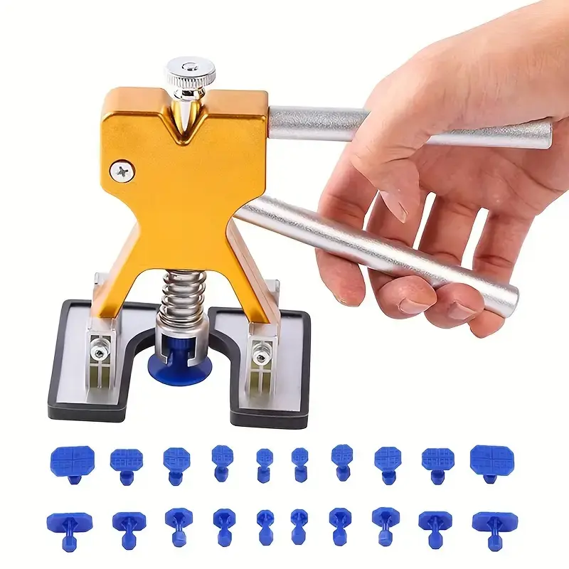 Automobile  Tools Paintless Dent Repair Kit Dent Puller Kit with LED Light Board Can Removal 99% of Car Dents in 30 Minutes for Repair Work of Big Dents, Small Dents, Door Ding, Creases and Hail Damage