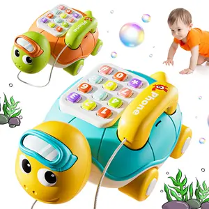Turtle Music Telephone, Baby Multifunctional Toy Simulation Telephone, Luminous Music Turtle Toy, musical light up, Puzzle Early Education Baby Music Telephone, Encouraging Baby's Desire for Communication
