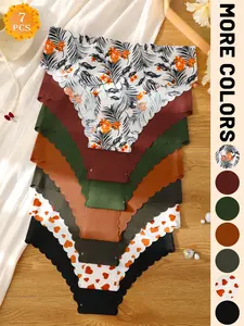 Women's Sexy Seamless Set, Underwear Undergarments, Low Waist Design, Thin Fabric, Perfect for Halloween Valentine Christmas, All Seasons Wear, Printed Panties, Seamless Knickers