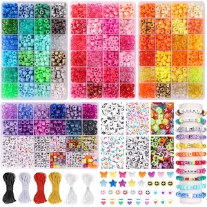 QUEFE 4900pcs Pony Beads Kandi Bracelet Kit, Friendship Bracelet Making Kit with 84 Colors Kandi Beads, Hair Beads and Letter Heart for Craft Gifts Bracelets Jewelry Making with Elastic Strings