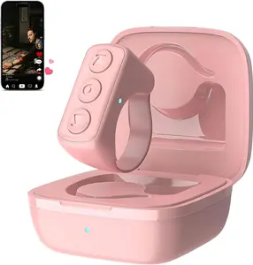 TikTok Scrolling Ring, Remote Control for TikTok/YouTube Shorts/Instagram Reels, Bluetooth Page Turner for iPad/Kindle App/iPhone/Android (Pink)