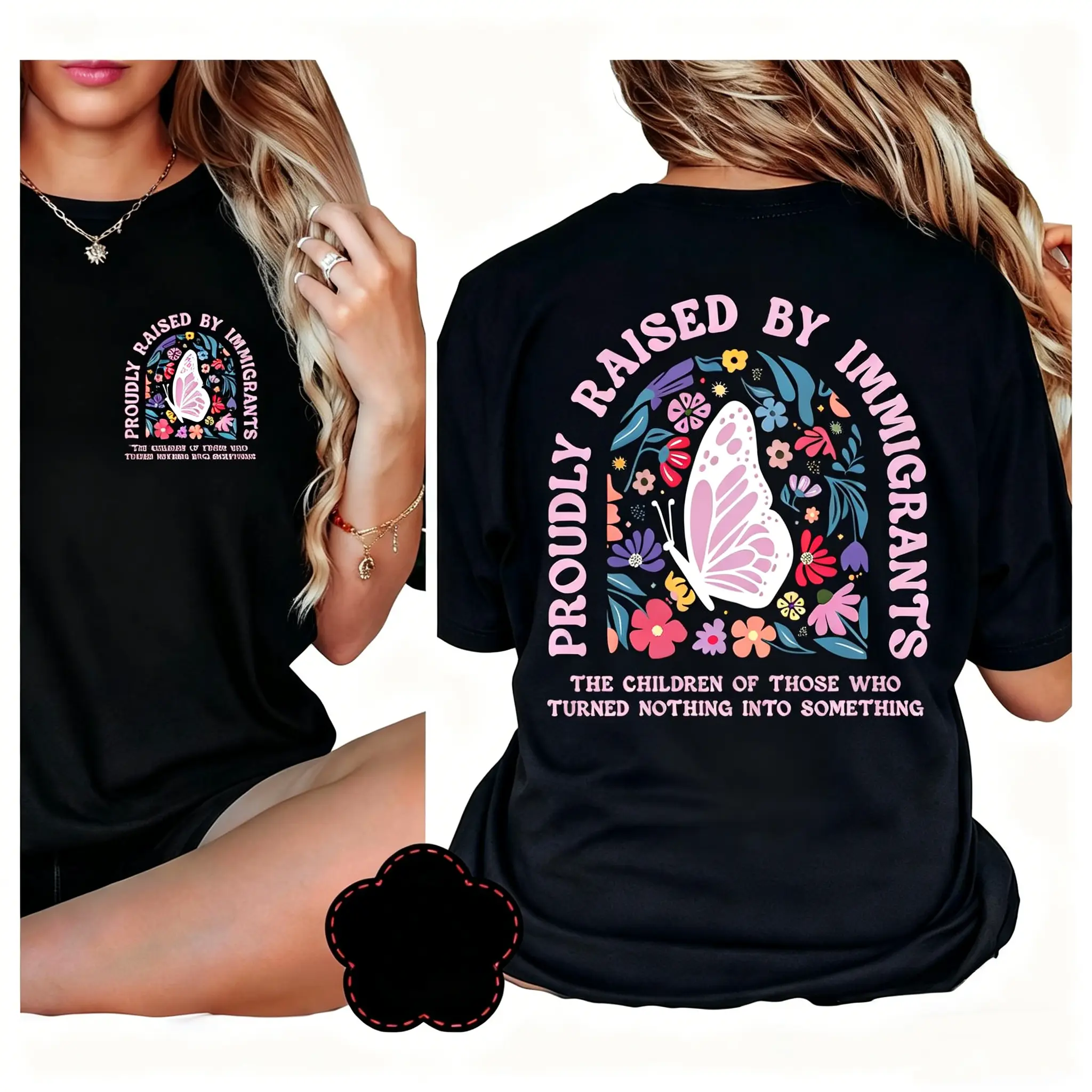 Proudly Raised By Immigrants Shirt, Immigrant Rights Tshirt, No Human Is Illegal tee, Social Justice, Immigrant Tee, Anti Republican Gift