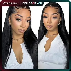 Asteria Hair Stylist Straight 13x4 Lace Frontal Glueless Wig with Bleached Knots for Beginners Dealsforyoudays