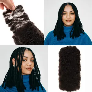 Afro Kinky Bulk Human Hair for Dreadlocks -  Human Hair for Loc Repair & Loc Extensions,  Black, 8 Inch, 30g Pack, Soft Tight  for Braiding & Twist Styles