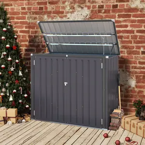 YODOLLA Shed 46 Cu.Ft Outdoor Bike Storage Box Shed, Outdoor Trash Can Storage Cabinet Waterproof Organiser