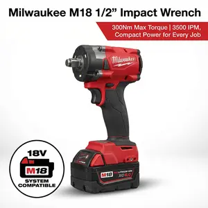Milwaukee M18 FIW212 18V 1/2 Inch Impact Wrench for Automotive Repair with 300Nm Torque