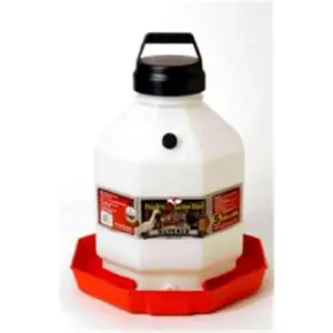 212 MAIN Auto-Flow Poultry Fountain Waterer, 5 Gal White Red HDPE Plastic Compact Jar with Rugged Grip - Model PPF-5
