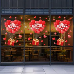 2Pcs Valentines Day Window Clings Red Heart Double-Sided Window Stickers Decals [1.13]