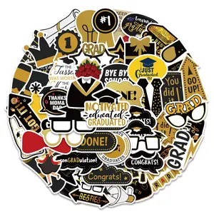 50pcs/set Stickers for Graduation Season Suitable for Mobile Devices, Computers, Refrigerators, Bicycles, Cars, Helmets, Bumpers, Car Windows, graduation gift, graduation decoration, Universal Car Sticker, Decal for cars
