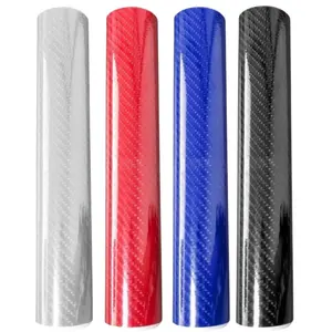 60x12" Car Body Gloss 7D Carbon Fibre Vinyl Film Wrap Sticker Bubble Free, Self-Adhesive Car Internal and External Decoration Accessories DIY 5 FT x 1 FT, Universal For BMW Chevrolet Ford Honda Jeep Nissan Toyota Mercedes-Benz Hyundai Volkswagen