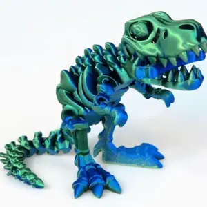 3D Printed Tyrannosaurus Rex Skeleton Model, Jointly Moveable Decorative Dinosaur Decor, Stress Relief Toy for Adults, Perfect Gift for Kids, Decorative Fidget Figurine