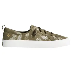 Sperry Womens Crest Vibe Metallic Camo Lace Up Sneakers Shoes Casual - Green