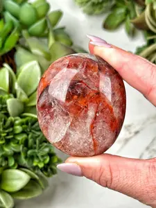 Natural Bloodstone Palm Stone Crystal, Polished Pocket Stone High Quality, Home Decor, Perfect Gift for Family Collections, Gemstones and Crystals