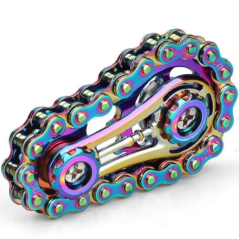 Sooshoom Bike Chain Design Metal Fidget Spinner Toy - Quiet Aluminum Alloy Sprocket Roller EDC Desk Gadget for Stress Relief Fidgeting, Focus Breaks, Cool Gifts for Guys by Sooshoom (Spinner Stress Relief Toys Category)