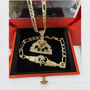 15th Birthday Set Necklace & Bracelet 18K Gold Plated with Cubic Zirconia Elegant Gift for Special Occasions