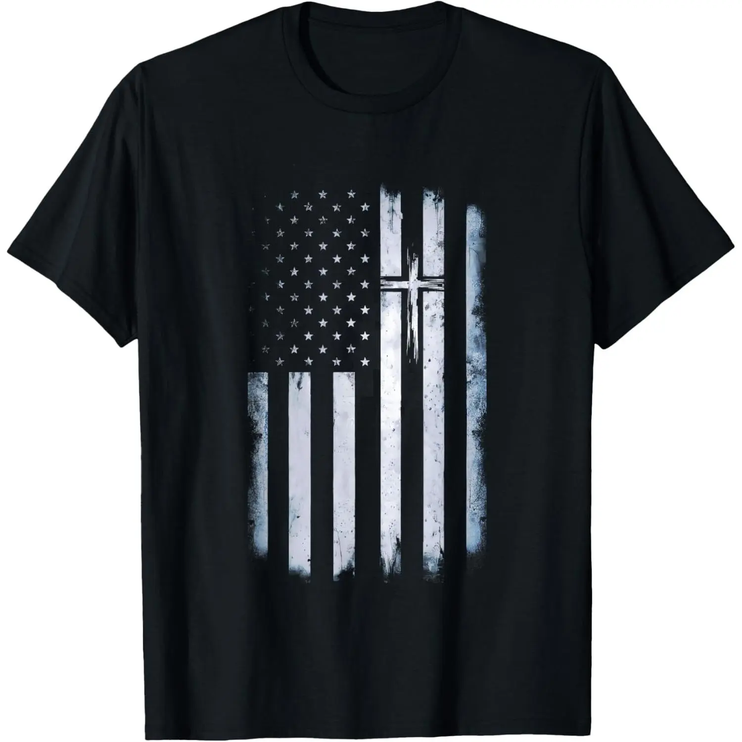 Men's Patriotic Graphic T-Shirt, Regular Fit Casual Style in Soft 100% Cotton Fabric, Shortsleeve Round Neck Top for Summer Fashion, Natural, Patriotic Theme, Menswear, Sports