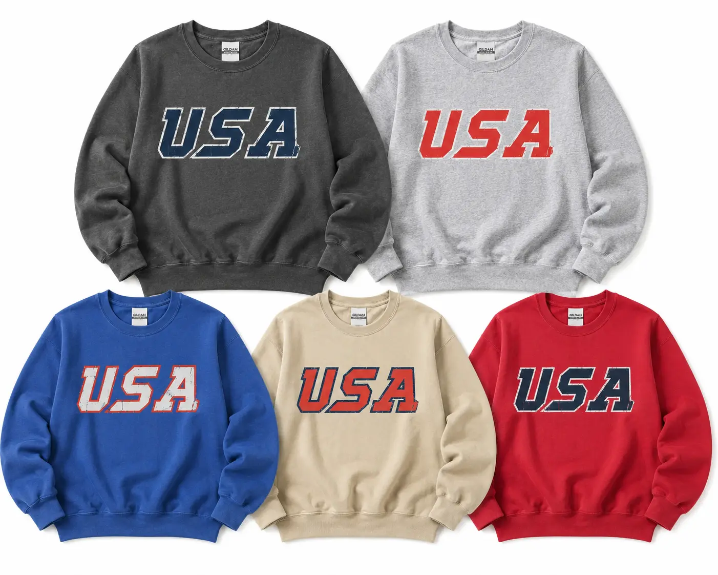 USA Patriotic Sweatshirt, Vintage American Flag Crewneck, 4th of July Shirt, Retro USA Graphic Pullover, Unisex Independence Day Gift, Memorial Day Outfit -DarkFlex