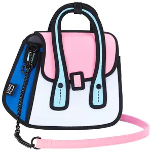 JumpFromPaper Top-Handle Owl Metal Chain Bag-Fun 2D Cartoon Cute Style Shoulder Bags, Handbag for Women, Multiple Colors