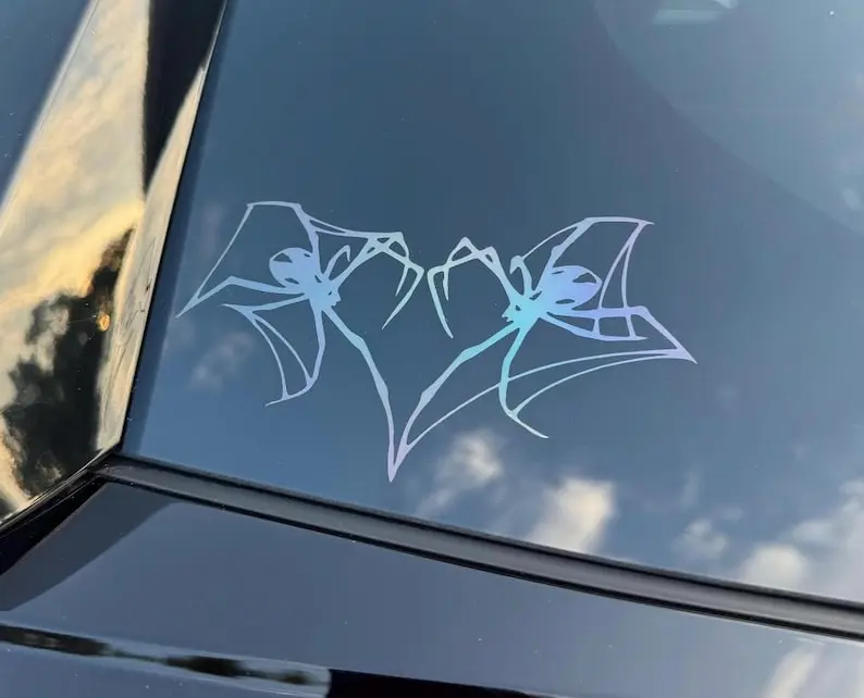 spider heart decal/ spider decal/ laptop decal/ car decal/ bumper sticker/ text decal
