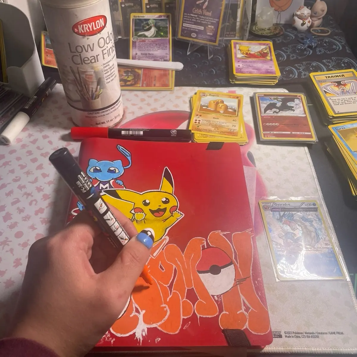 Custom Painted Card Binder (painted during livestream)