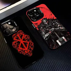 Anime Berserk BG G-Guts Cool Phone Cases For iPhone 17 Promax Pro Air 16 Plus 15 14 13 12 11 Black IMD Mattle Shockproof Protective Cover Perfect Christmas Halloween Birthday Gift