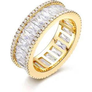 MDFUN Women’s Cubic Zirconia Eternity Ring – Dainty Wedding Band, Engagement Promise Ring, Stackable Bridal Jewelry