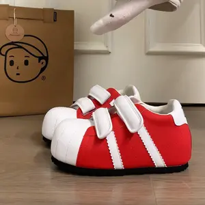 Women's shell-toe chunky shoes with 6CM internal height increase, Velcro closure, cute and quirky caterpillar bubble loafers