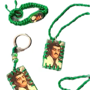 3pc set Jesus Malverde Keychain, bracelet and necklace