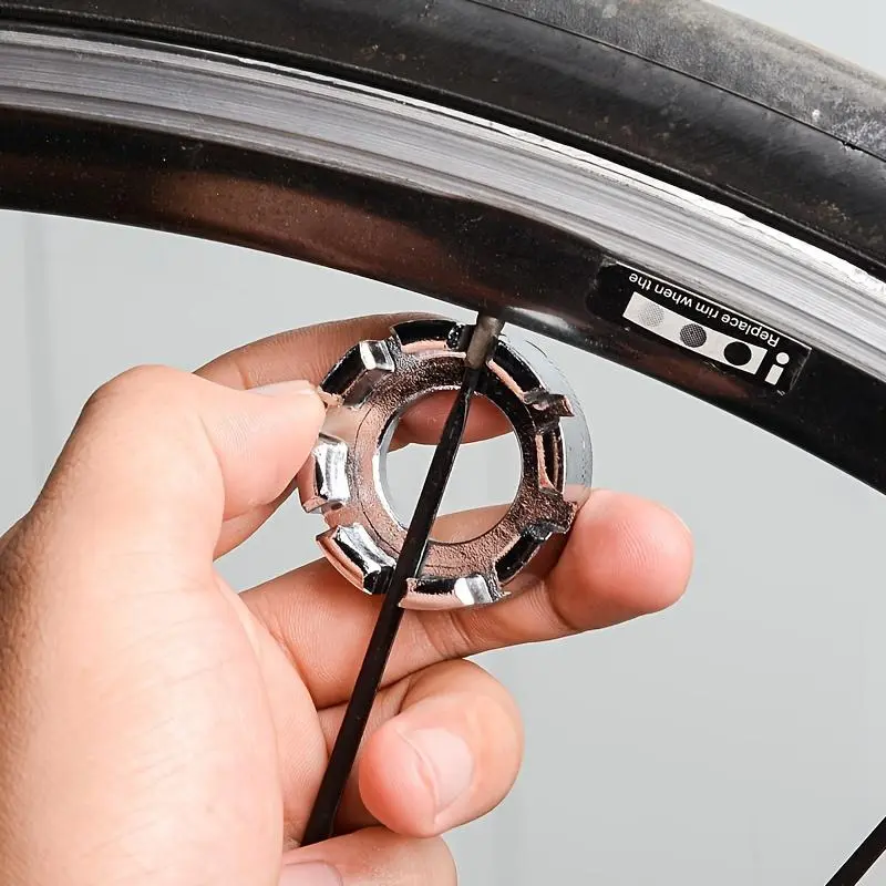Durable Mini Cycle Spoke Nipple Key - 8 Way Wrench Spanner For Bike Repair - Portable Hand Tool For Bicycle Wheel Rim Maintenance