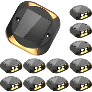 Solar Deck Lights Outdoor  12 Pack, LED Solar Driveway Lights Dock Lighting,   ,  Step Light for Driveway Sidewalk Pathway Stair Garden Yard, Warm White