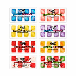 SWEDISH SQUARED! Hard candy coated Swedish gummies - 8-pack of mini Swedish gummies inside a hard candy square - Five delicious flavor combinations Cherry