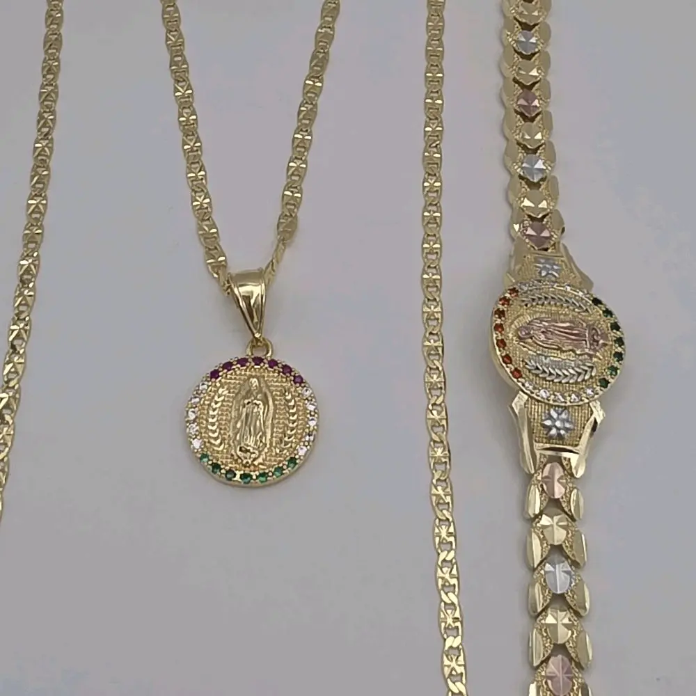 MOTHER'S DAY beautiful set necklace with bracelet colors stones gold-plated
