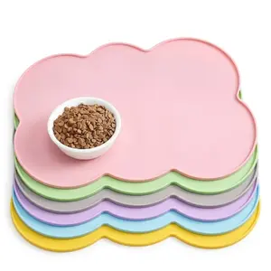 3PCS Machine Washable Pet Mats for Small and Medium Pets, Soft Non-Slip Paw Rugs Compatible with Hardwood Tile and Other Floor Types, Available in Gray Pink Blue and Yellow