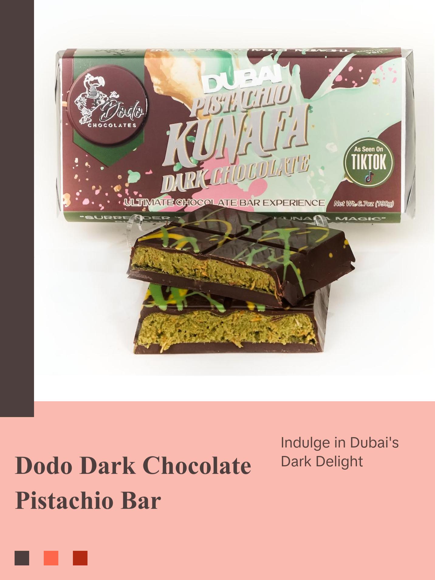 Viral Dubai Style Dark Chocolate Pistachio Kunafa Ultimate Chocolate Bar Experience