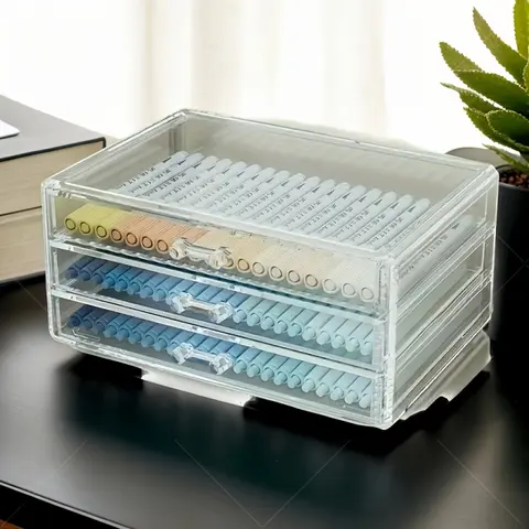 Large Capacity Clear Acrylic Desk Drawer Organizer Multi Compartment Stationery Storage Organizer For Office School Supplies Pens Markers Marker Pen Holder Tape Storage Home Workspace Desk Organizer Desk Accessory Tidy Office Accessories
