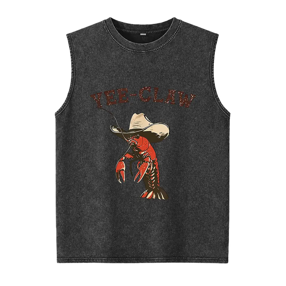 Yee Claw! Funny Crawfish Cajun Seafood Festival Washed Vest - Vintage Louisiana Crawfish Boil Tee, Relax